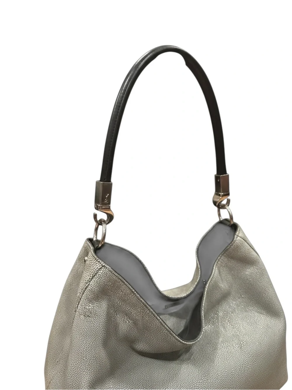 Yves Saint Laurent Vintage Olive Gray Exotic YSL Rive Gauche Roadie Hobo Bag